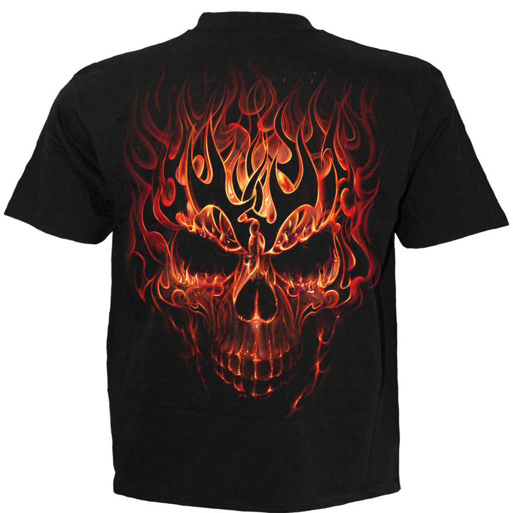 Spiral Unisex T-Shirt: Skull Blast (Black) (Back Print)