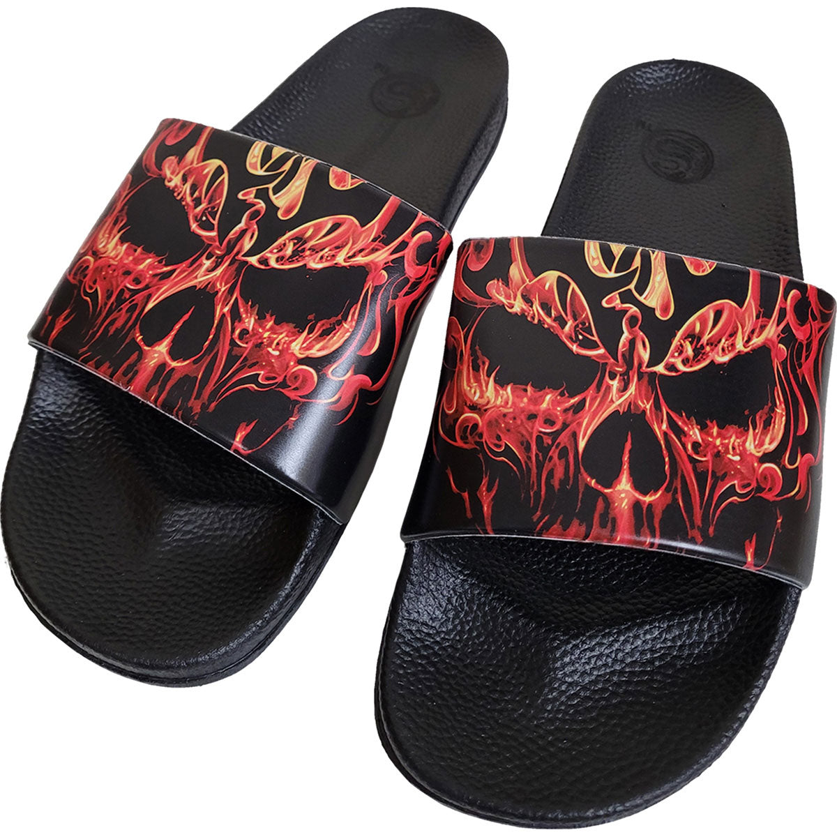 Spiral Unisex Slides: Skull Blast (Black)