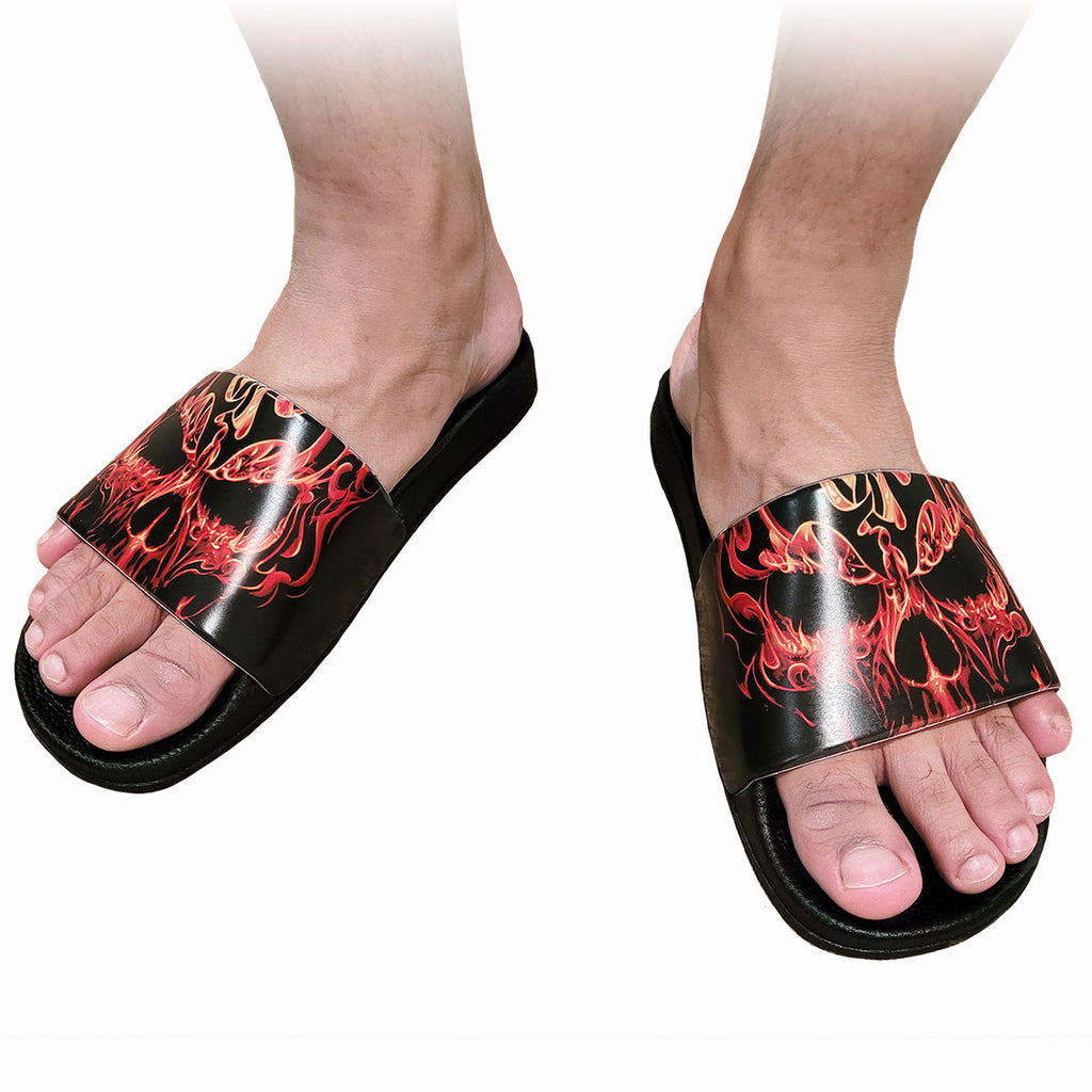 Spiral Unisex Slides: Skull Blast (Black)