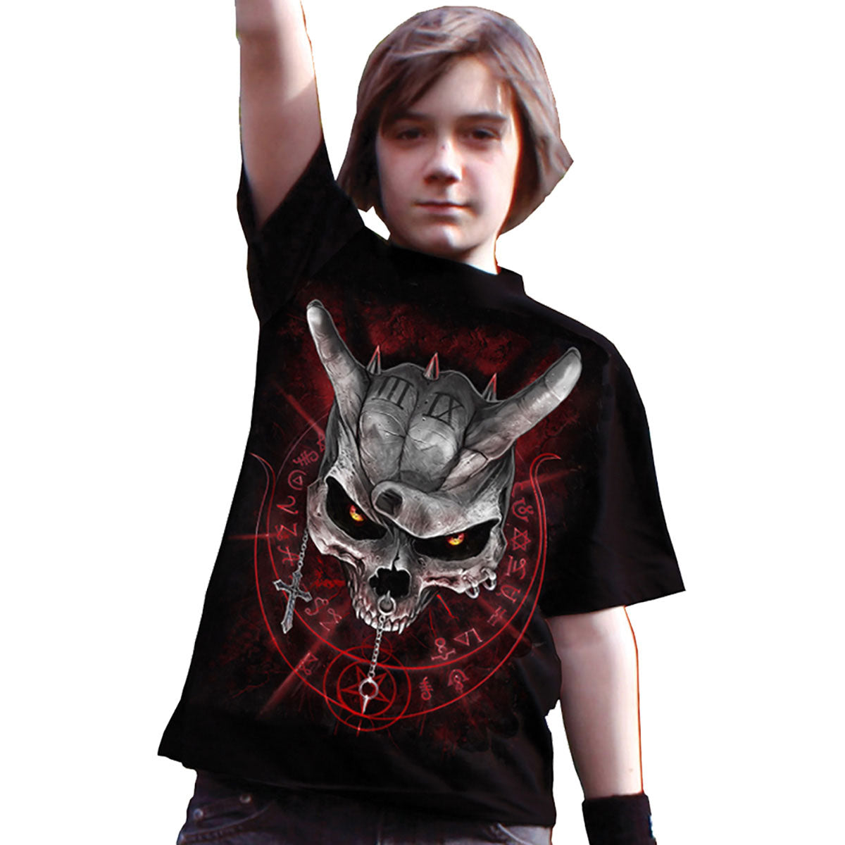 Spiral Kids T-Shirt: Never Too Loud (Black) (Back Print)