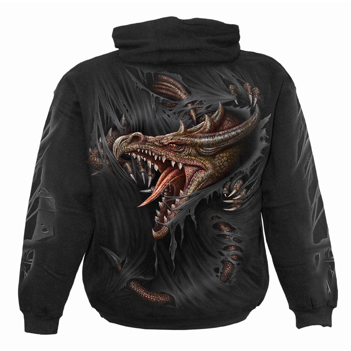 Spiral Kids Pullover Hoodie: Breaking Out (Black) (Back & Sleeve Print)
