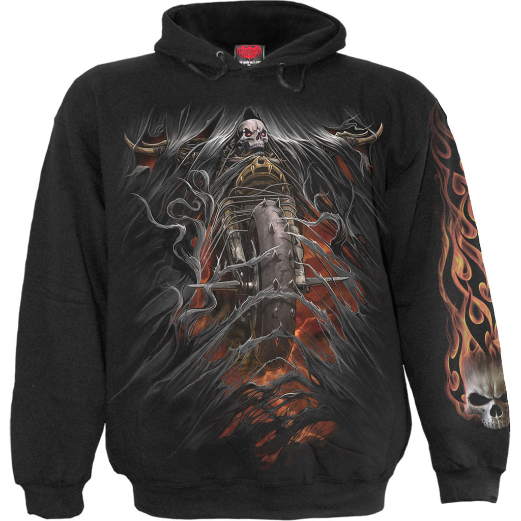 Spiral Unisex Pullover Hoodie: Bike Life (Black) (Back & Sleeve Print)