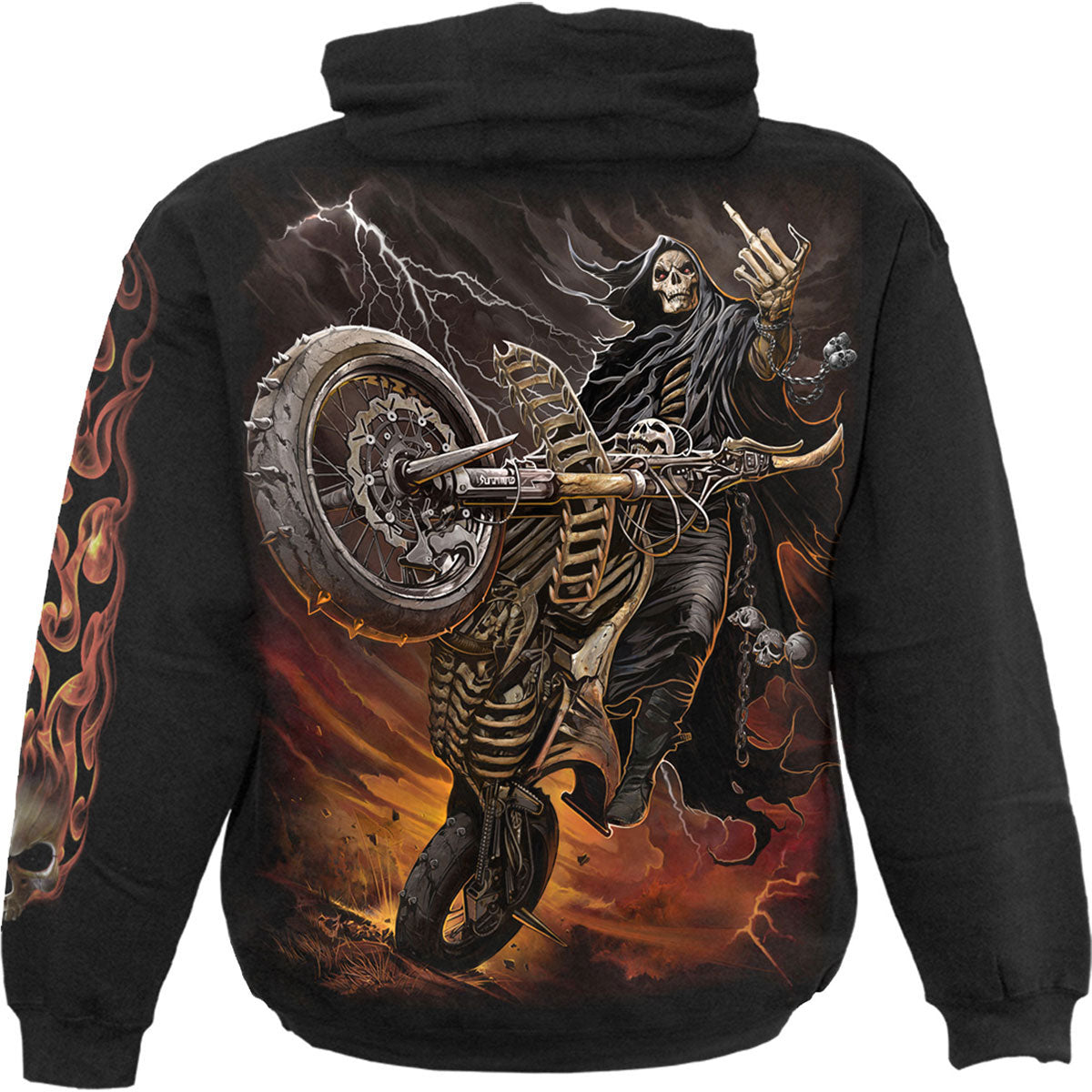 Spiral Unisex Pullover Hoodie: Bike Life (Black) (Back & Sleeve Print)