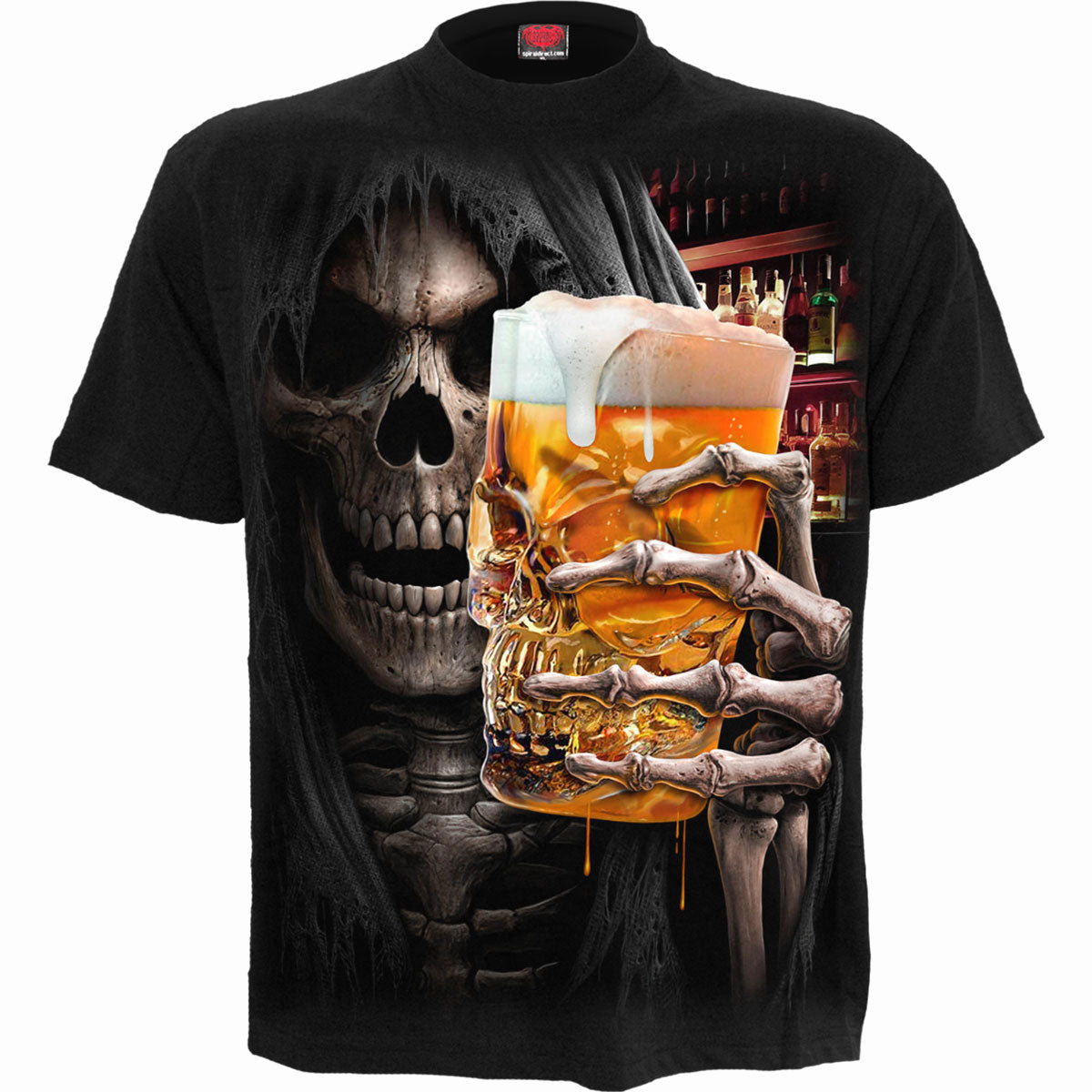 Spiral Unisex T-Shirt: Live Loud (Black) (Back Print)