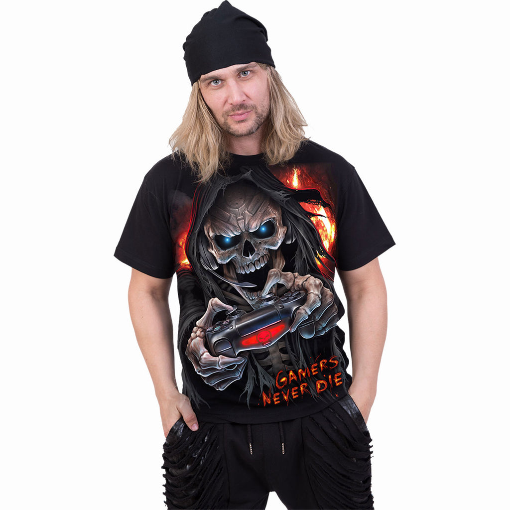Spiral Unisex T-Shirt: Respawn (Black) (Back Print)