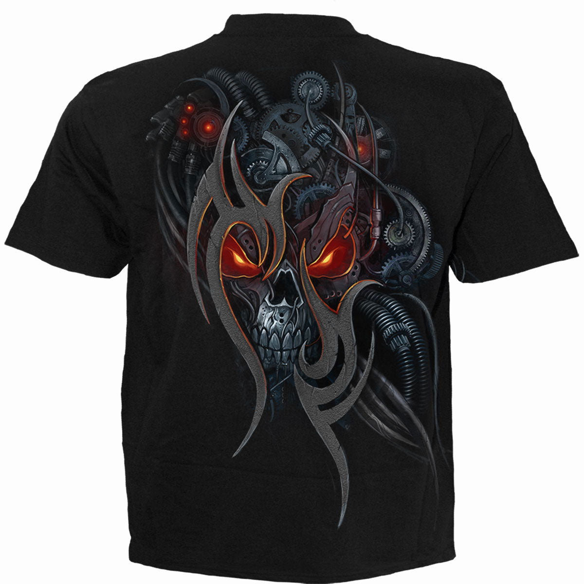 Spiral Unisex T-Shirt: Steampunk Skull (Black) (Back Print)