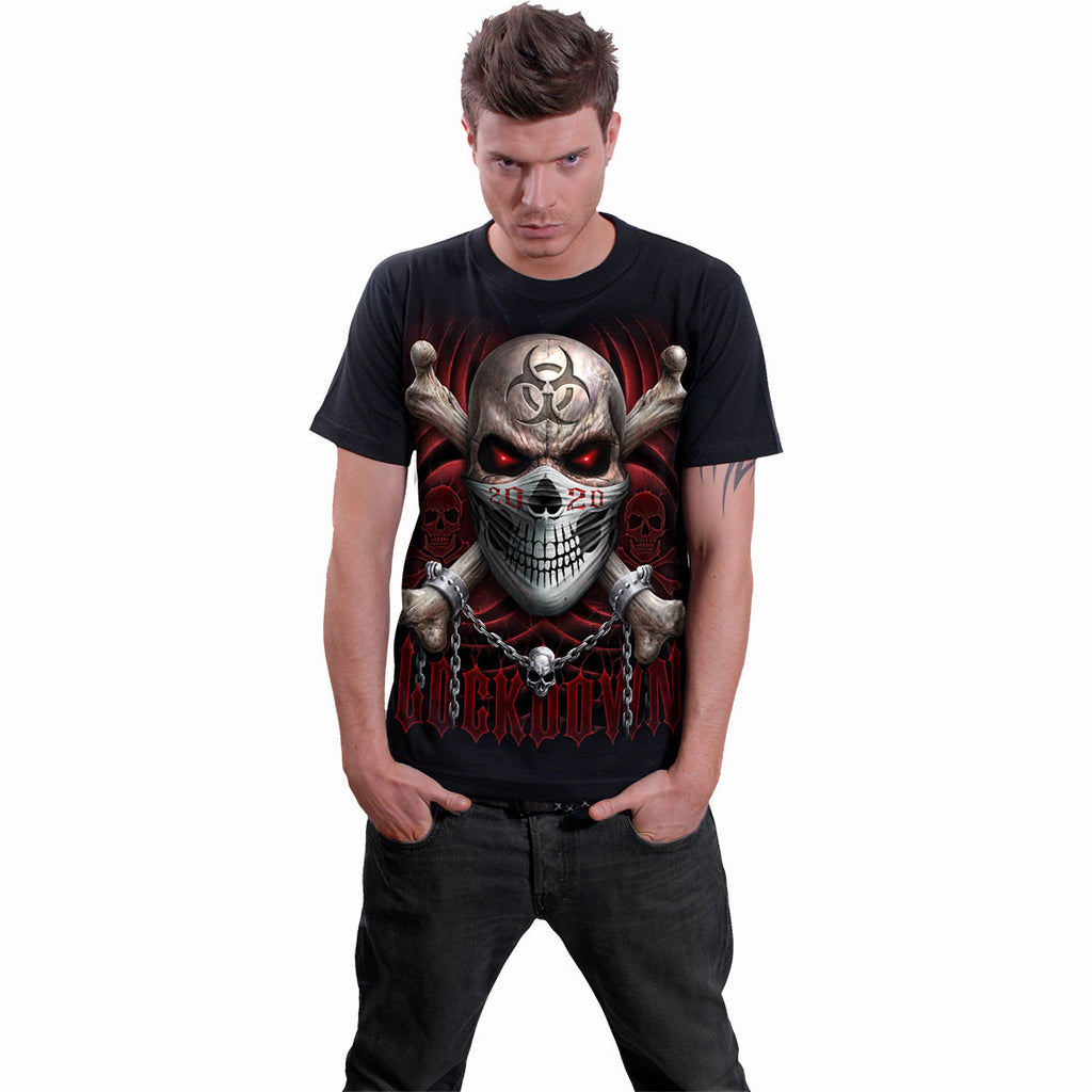 Spiral Unisex T-Shirt: Lockdown 2020 (Black) (Back Print)