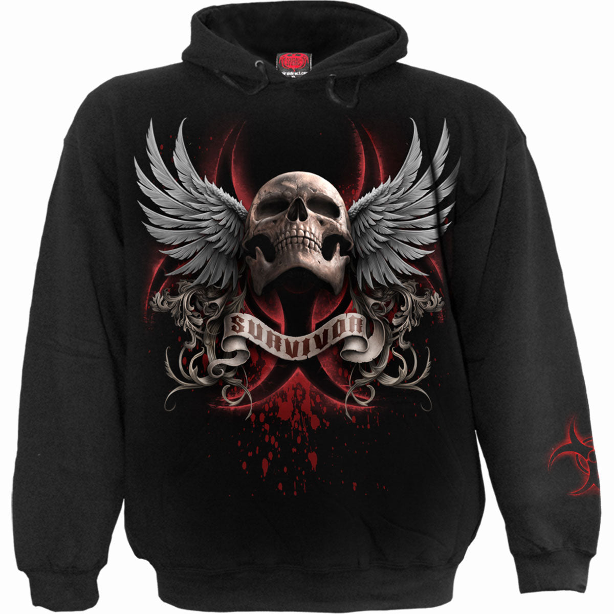 Spiral Unisex Pullover Hoodie: Lockdown 2020 (Black) (Back & Sleeve Print)