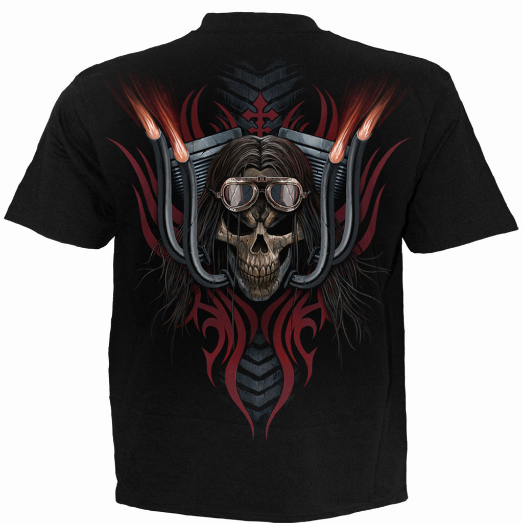 Spiral Unisex T-Shirt: Ride Free (Black) (Back Print)