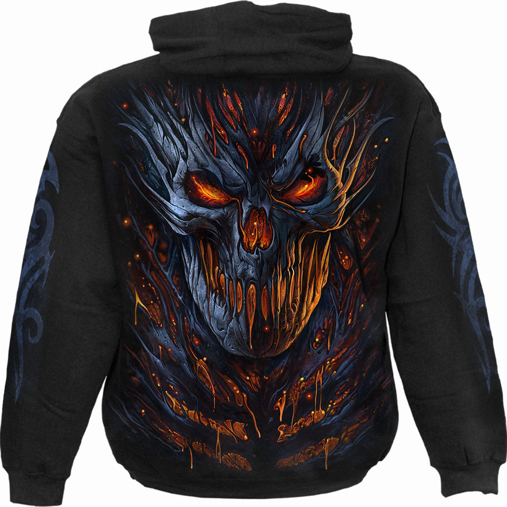 Spiral Unisex Pullover Hoodie: Oblivion (Black) (Back & Sleeve Print)