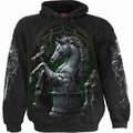 Spiral Unisex Pullover Hoodie: Checkmate (Black) (Back & Sleeve Print)