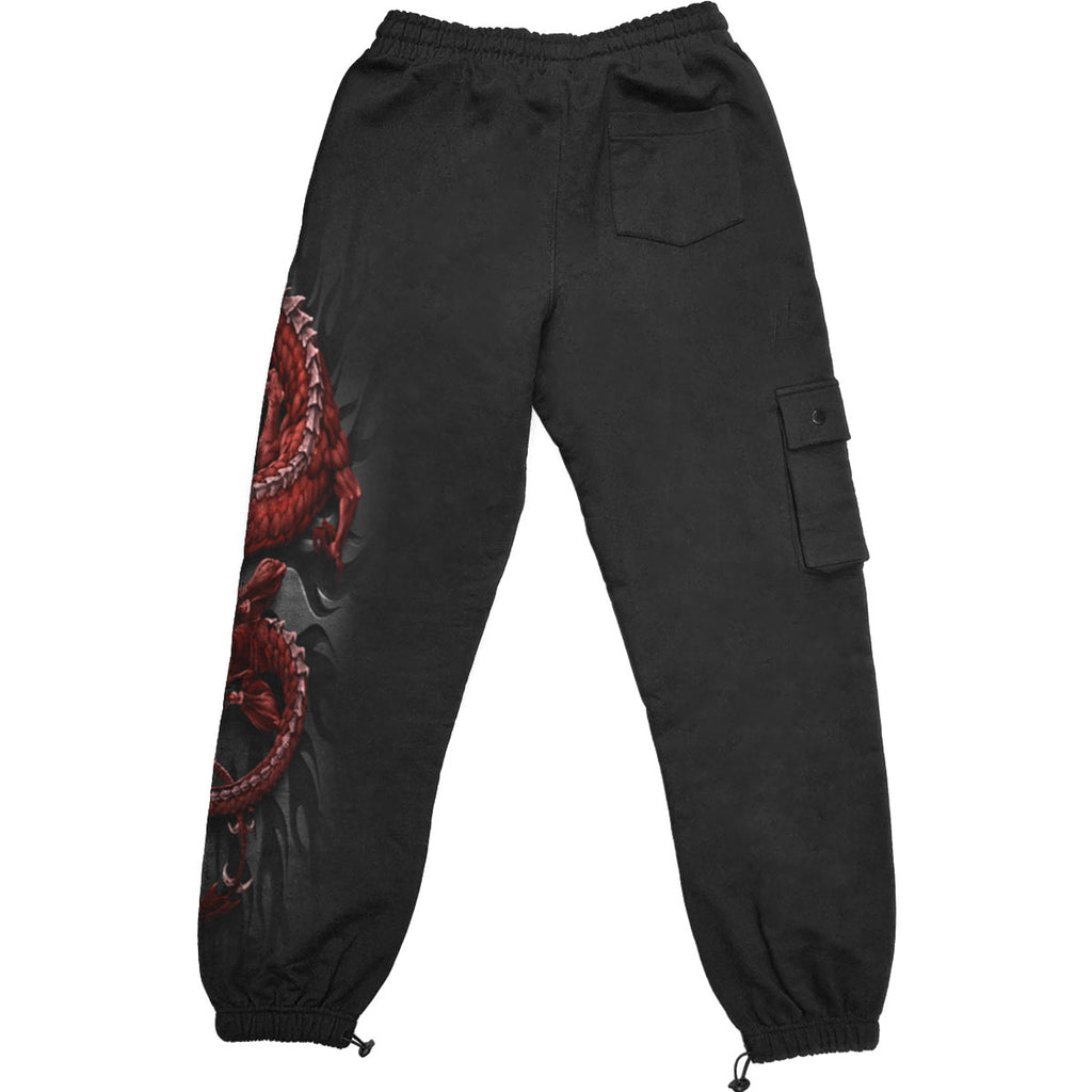 Spiral Unisex Cargo Joggers: Oriental Dragon (Black)