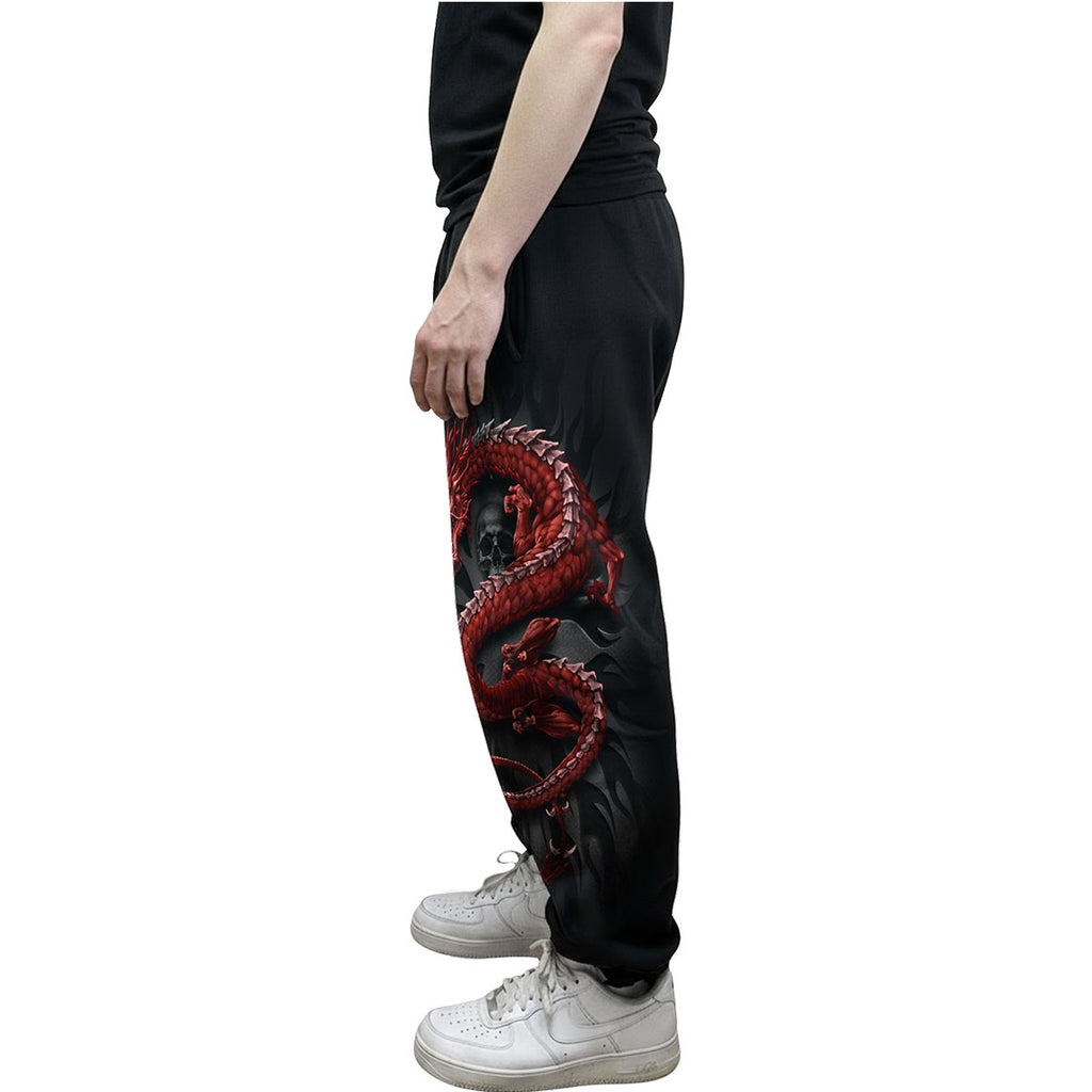 Spiral Unisex Cargo Joggers: Oriental Dragon (Black)
