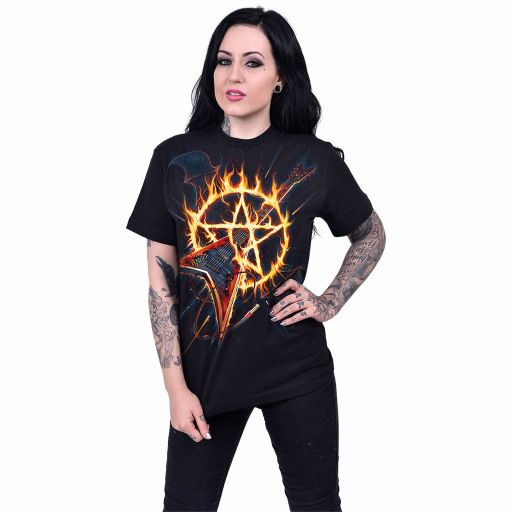 Spiral Unisex T-Shirt: Hot Metal (Black)