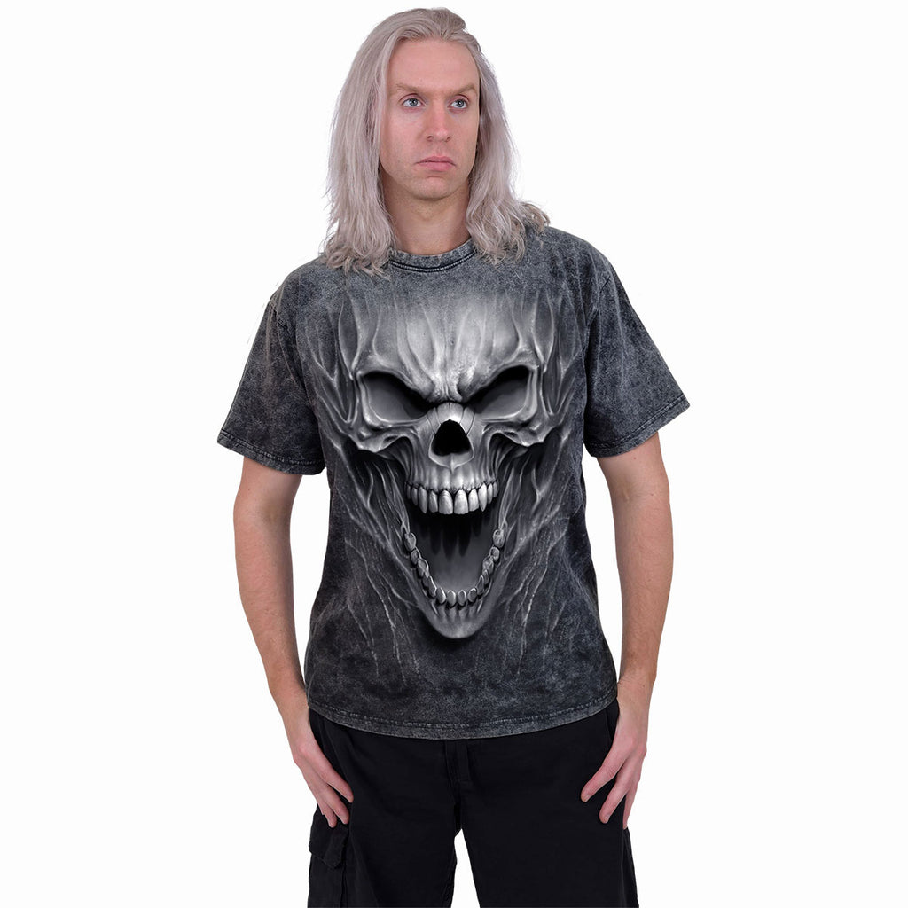 Spiral Unisex Acid Wash T-Shirt: Beast Within (Black & Grey)