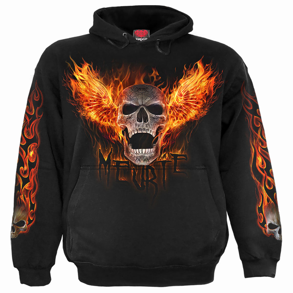 Spiral Unisex Pullover Hoodie: Rocking The Dead (Black) (Back & Sleeve Print)