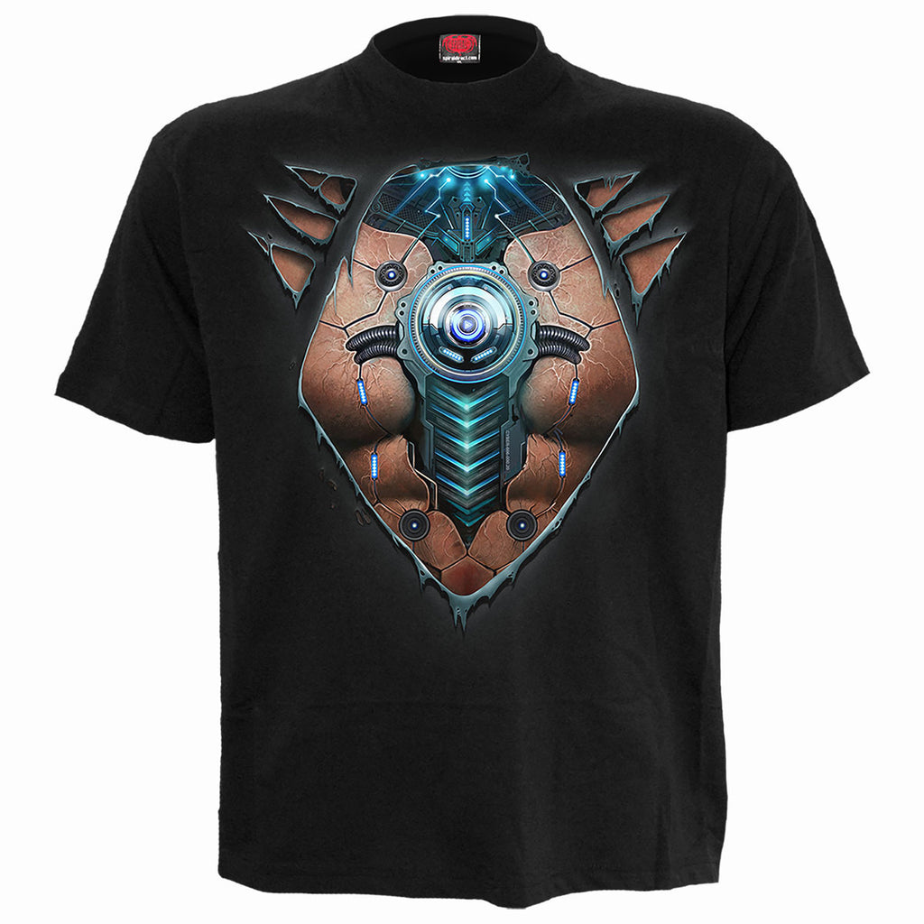 Spiral Unisex T-Shirt: Cyber Skin (Black) (Back Print)