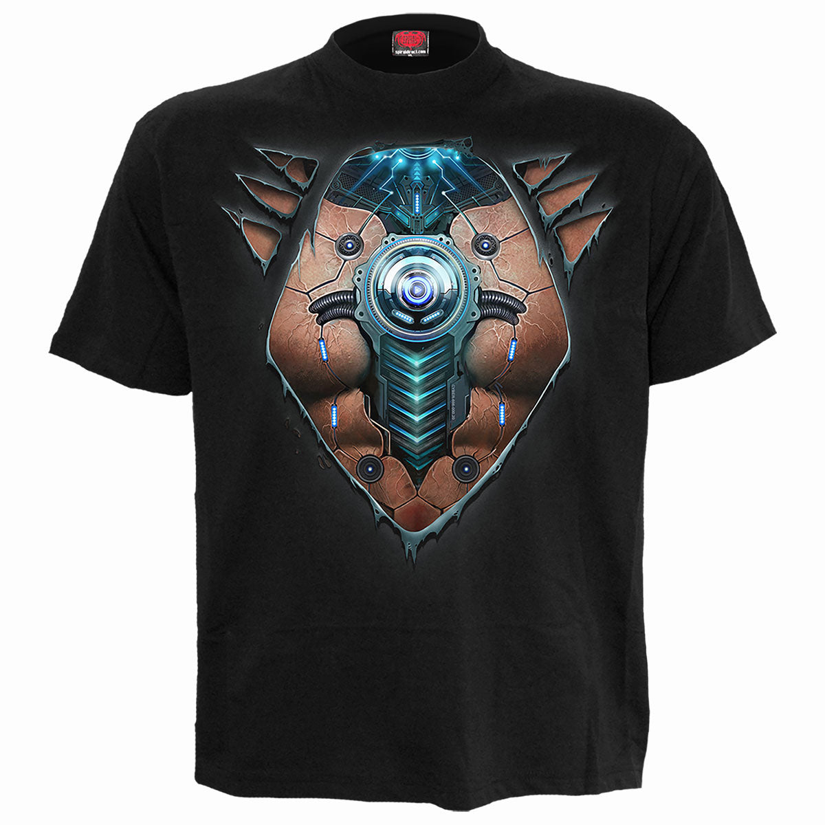 Spiral Unisex T-Shirt: Cyber Skin (Black) (Back Print)