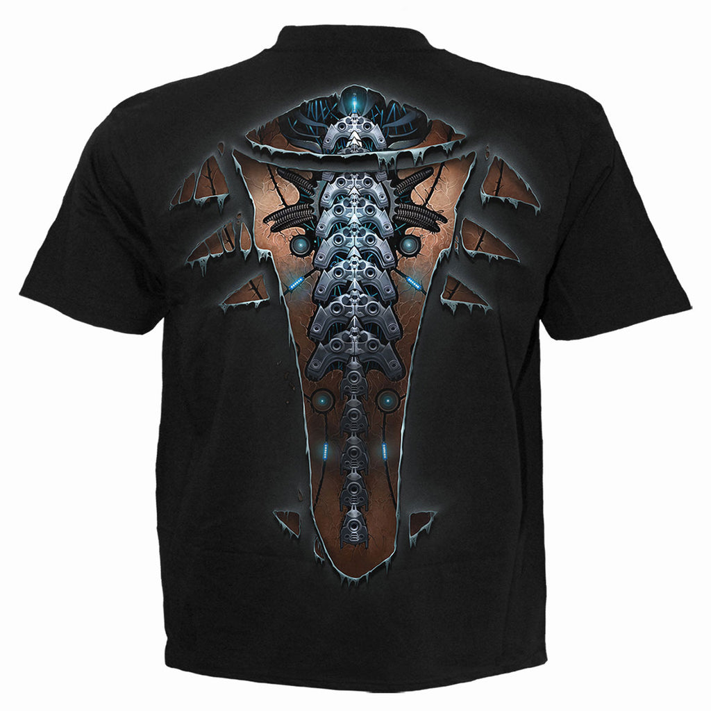 Spiral Unisex T-Shirt: Cyber Skin (Black) (Back Print)