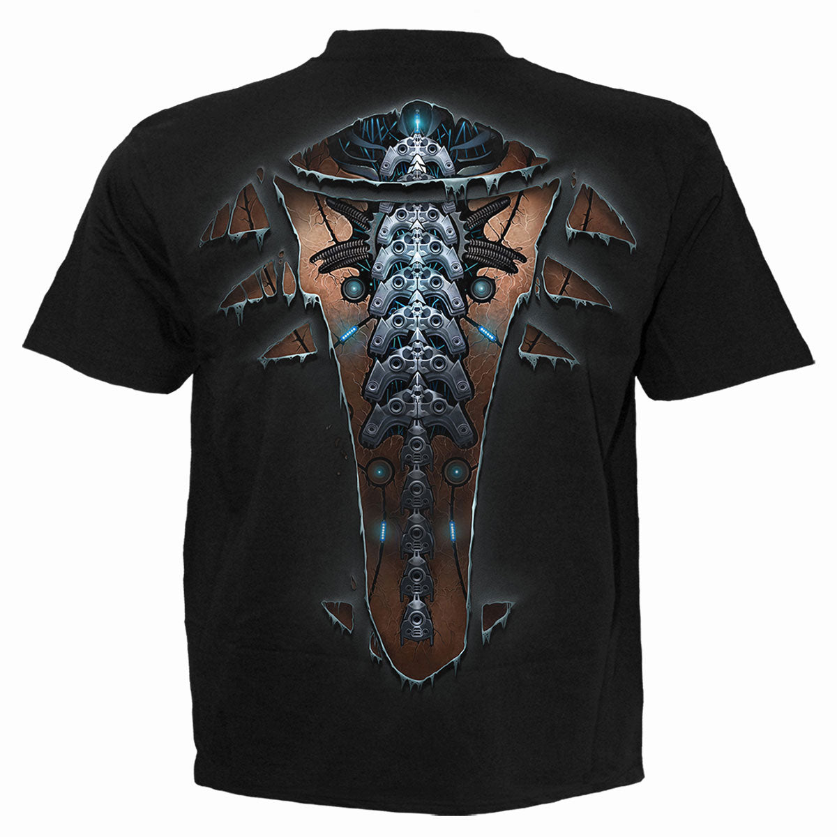 Spiral Unisex T-Shirt: Cyber Skin (Black) (Back Print)