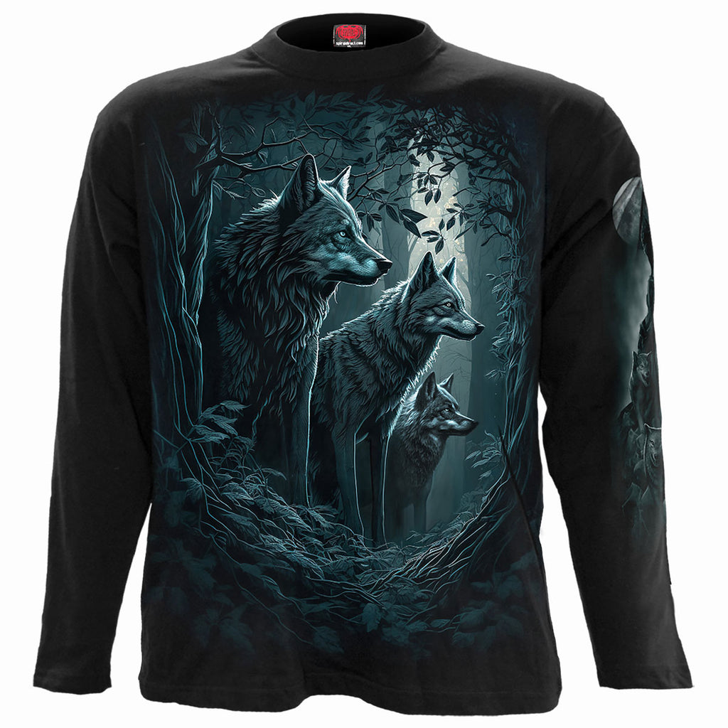 Spiral Unisex Long Sleeve T-Shirt: Forest Guardians (Black) (Back Print)