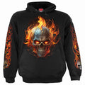 Spiral Unisex Pullover Hoodie: Night Rider (Black) (Back & Sleeve Print)