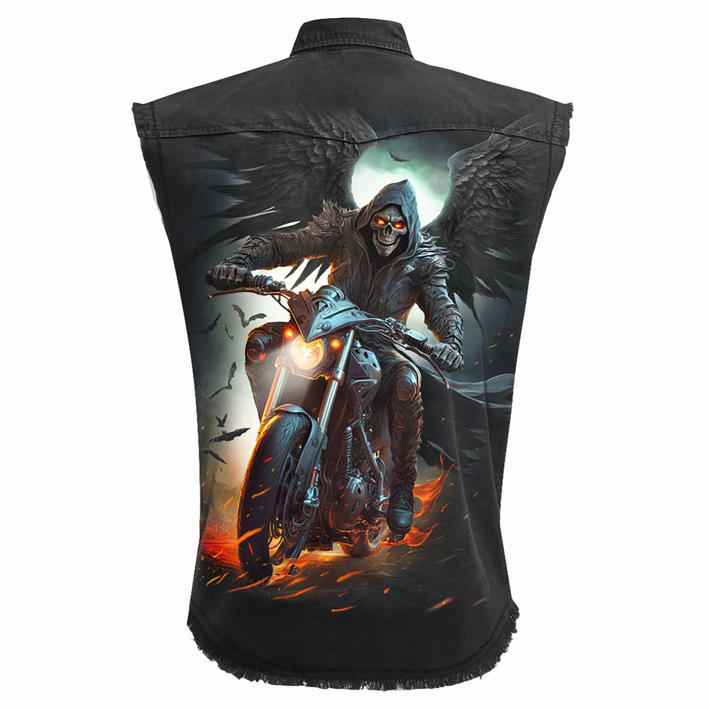 Spiral Unisex Worker Shirt: Night Rider (Black) (Back Print)