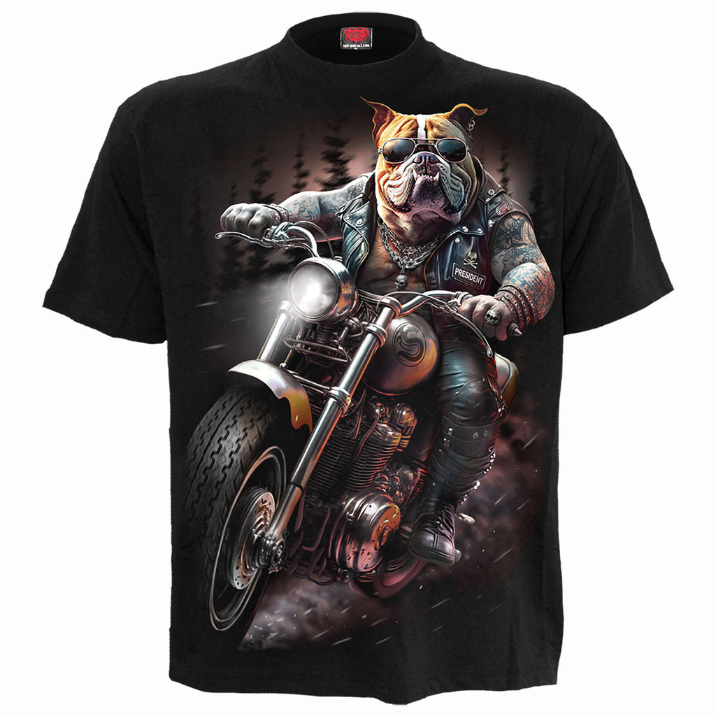 Spiral Unisex T-Shirt: Top Dog (Black) (Back Print)
