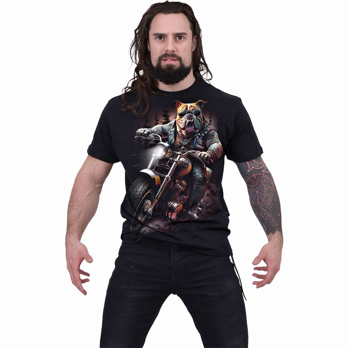 Spiral Unisex T-Shirt: Top Dog (Black) (Back Print)