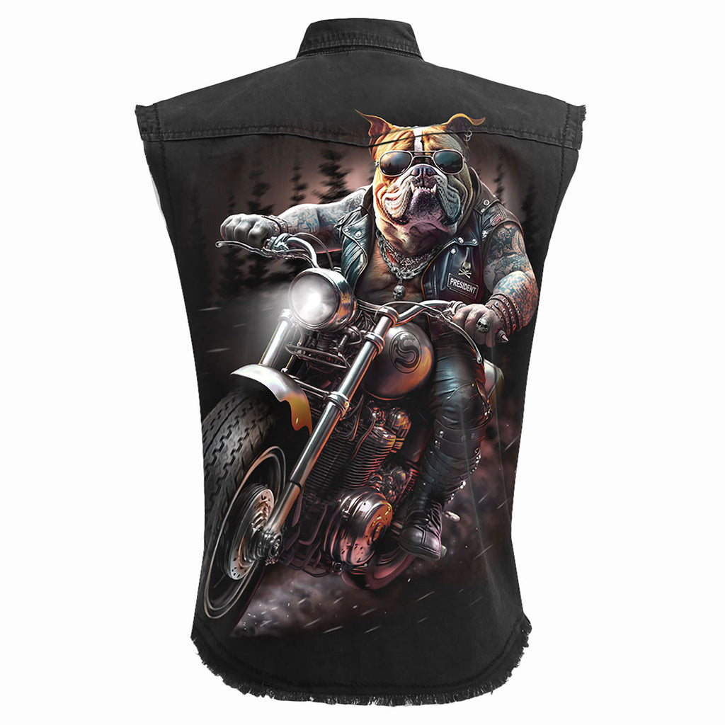 Spiral Unisex Worker Shirt: Top Dog (Black) (Back Print)