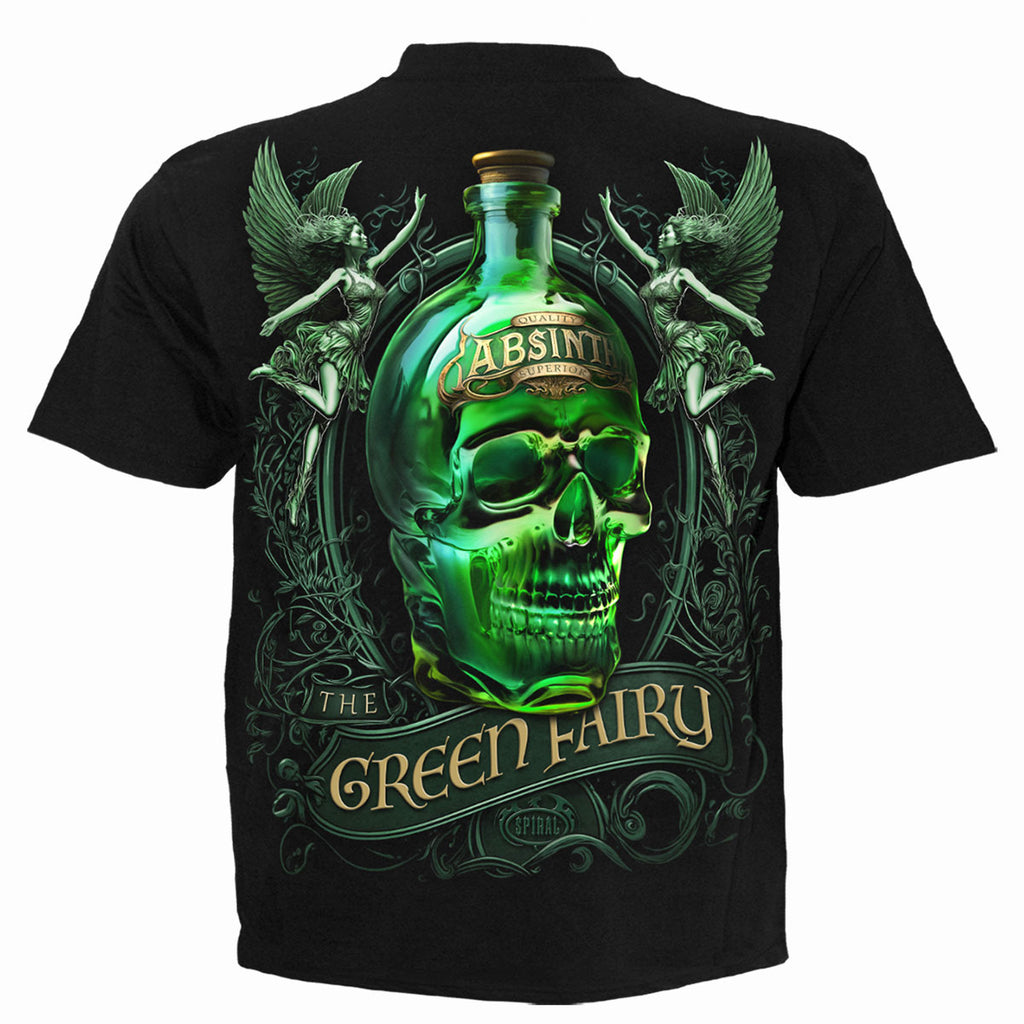 Spiral Unisex T-Shirt: The Green Fairy (Black) (Back Print)