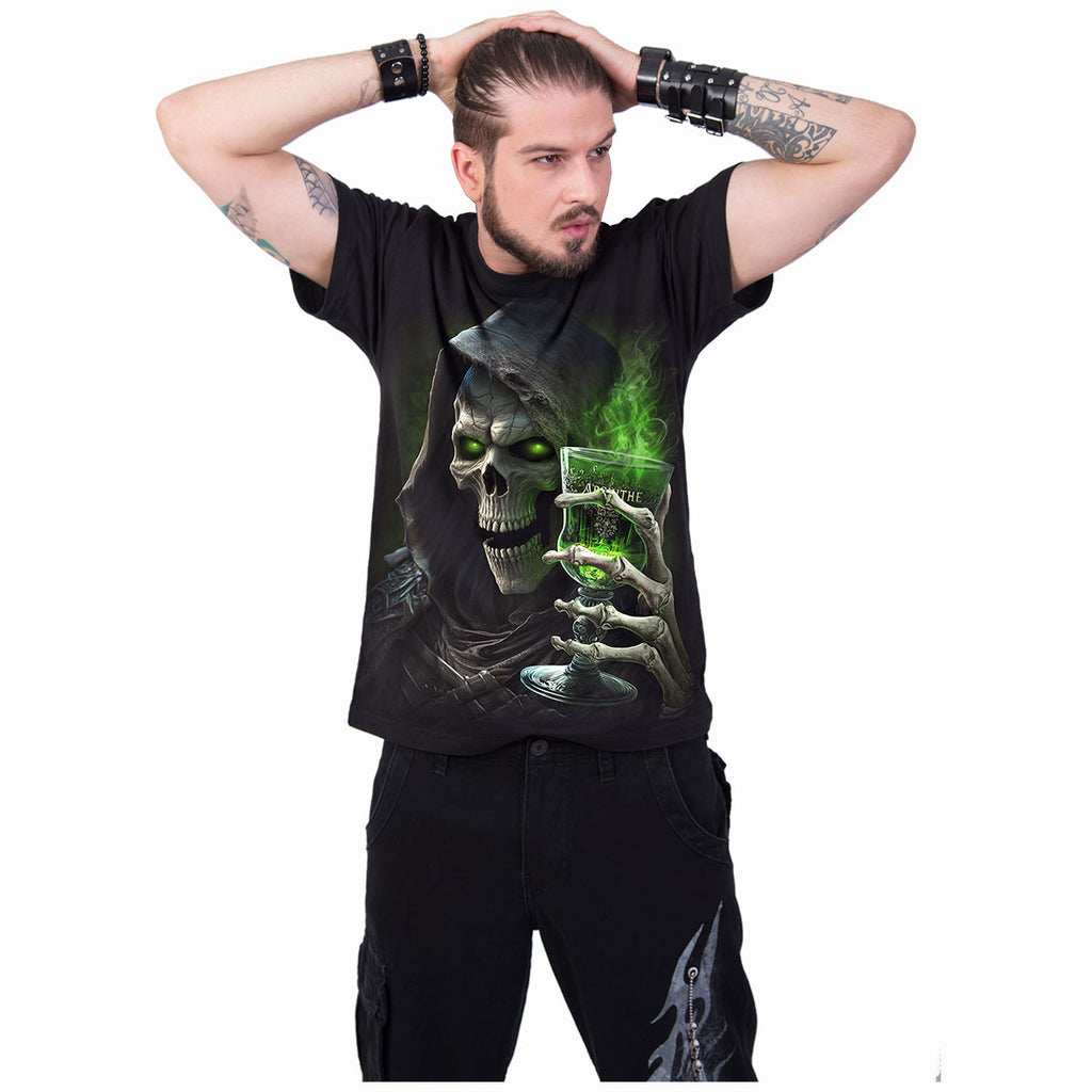 Spiral Unisex T-Shirt: The Green Fairy (Black) (Back Print)