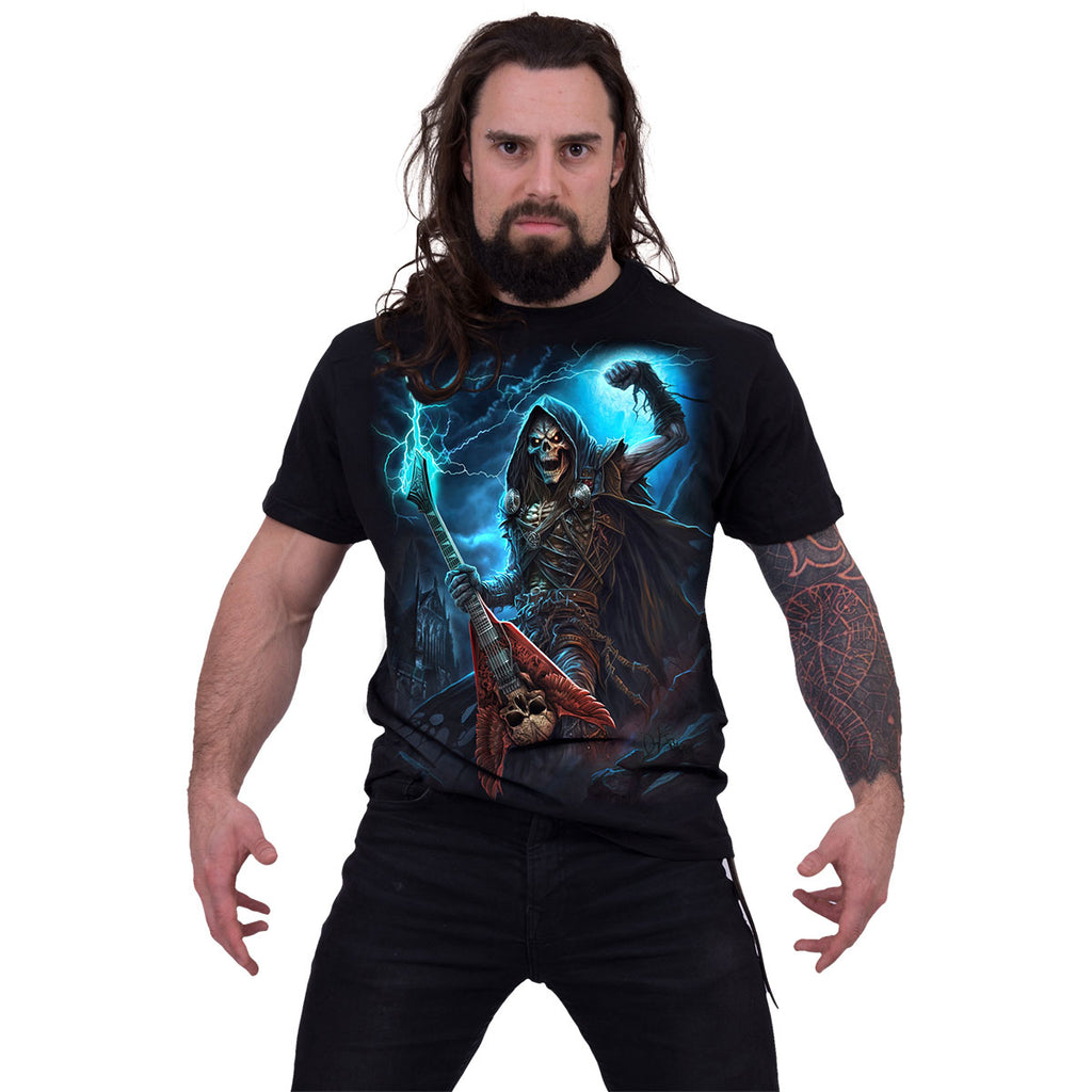 Spiral Unisex T-Shirt: Dead Metal (Black) (Back Print)