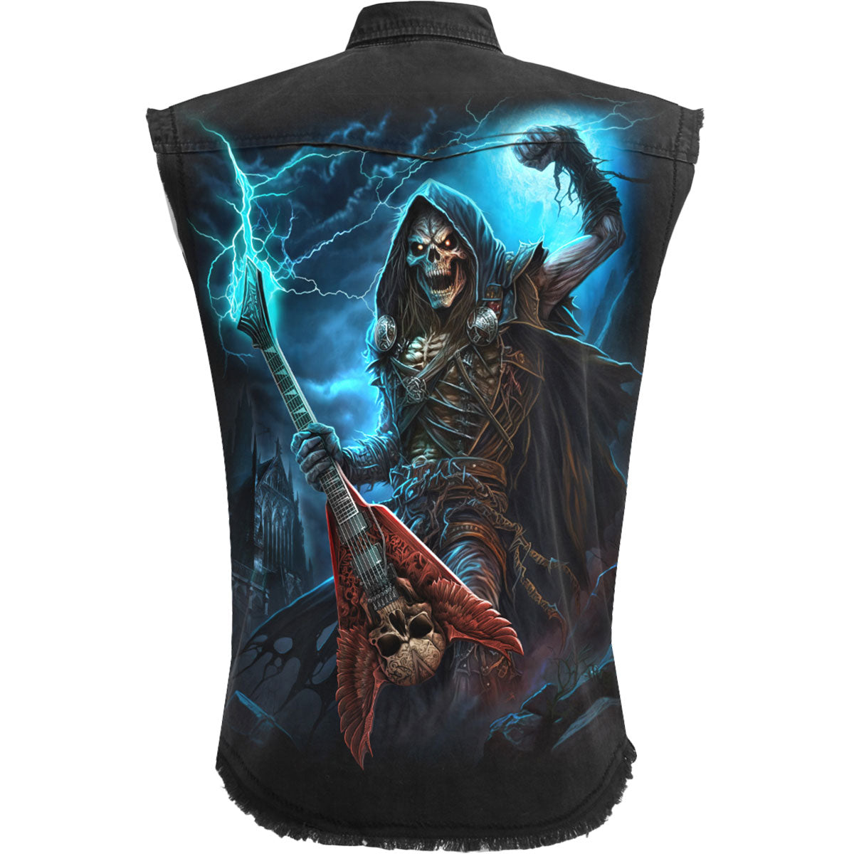 Spiral Unisex Worker Shirt: Dead Metal (Black) (Back Print)