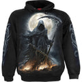 Spiral Unisex Pullover Hoodie: Shadow Rider (Black) (Back & Sleeve Print)