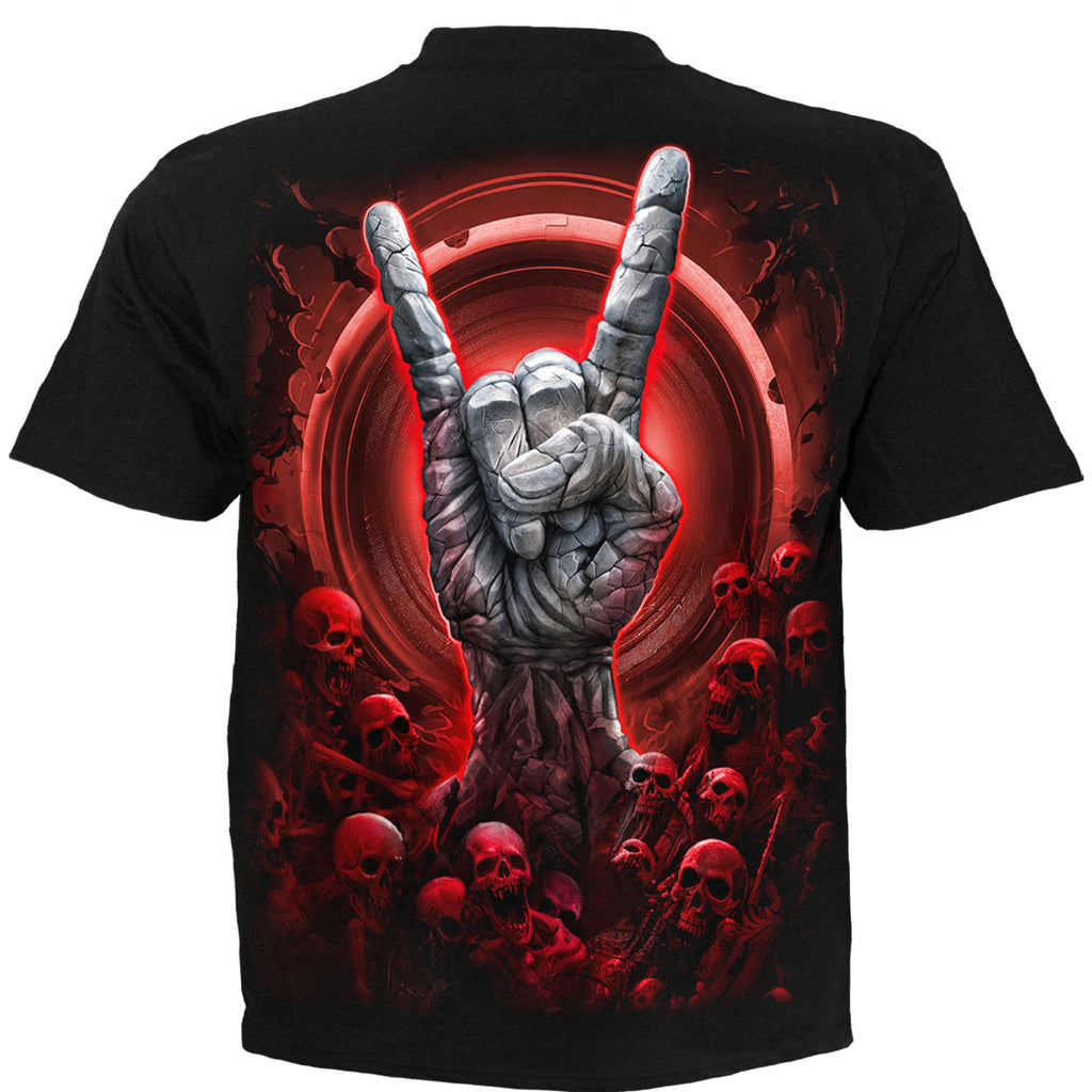 Spiral Unisex T-Shirt: Tomb Of Rock (Black) (Back Print)