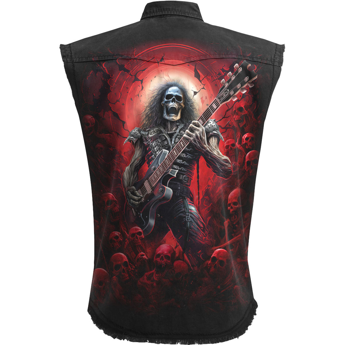 Spiral Unisex Worker Shirt: Tomb Of Rock (Black) (Back Print)