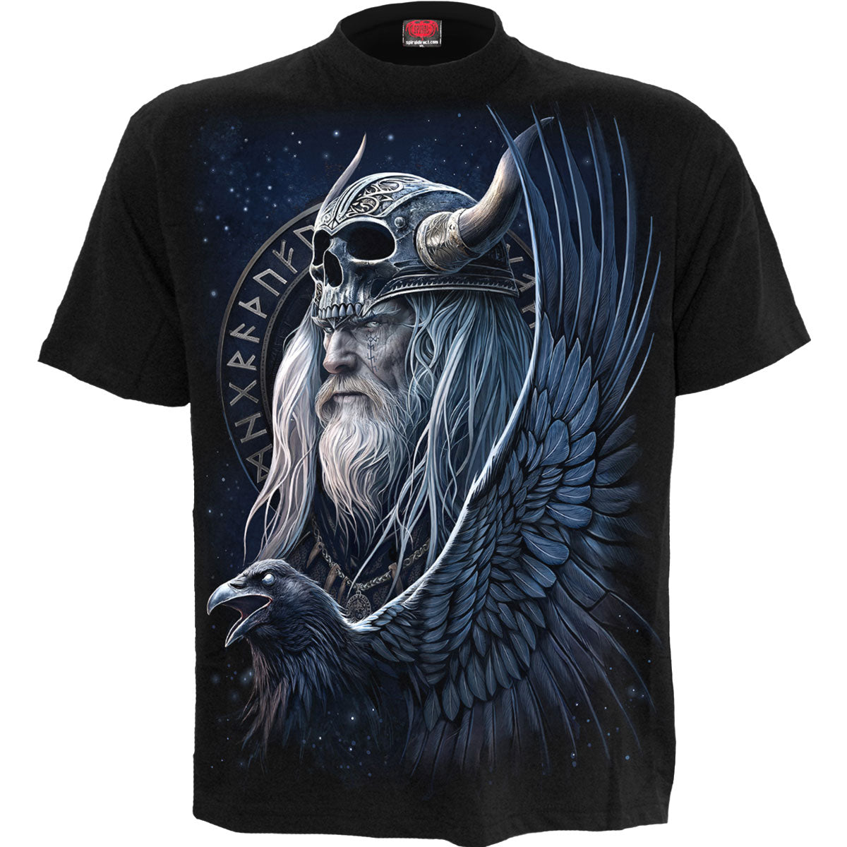 Spiral Unisex T-Shirt: Odin's Warrior (Black) (Back Print)