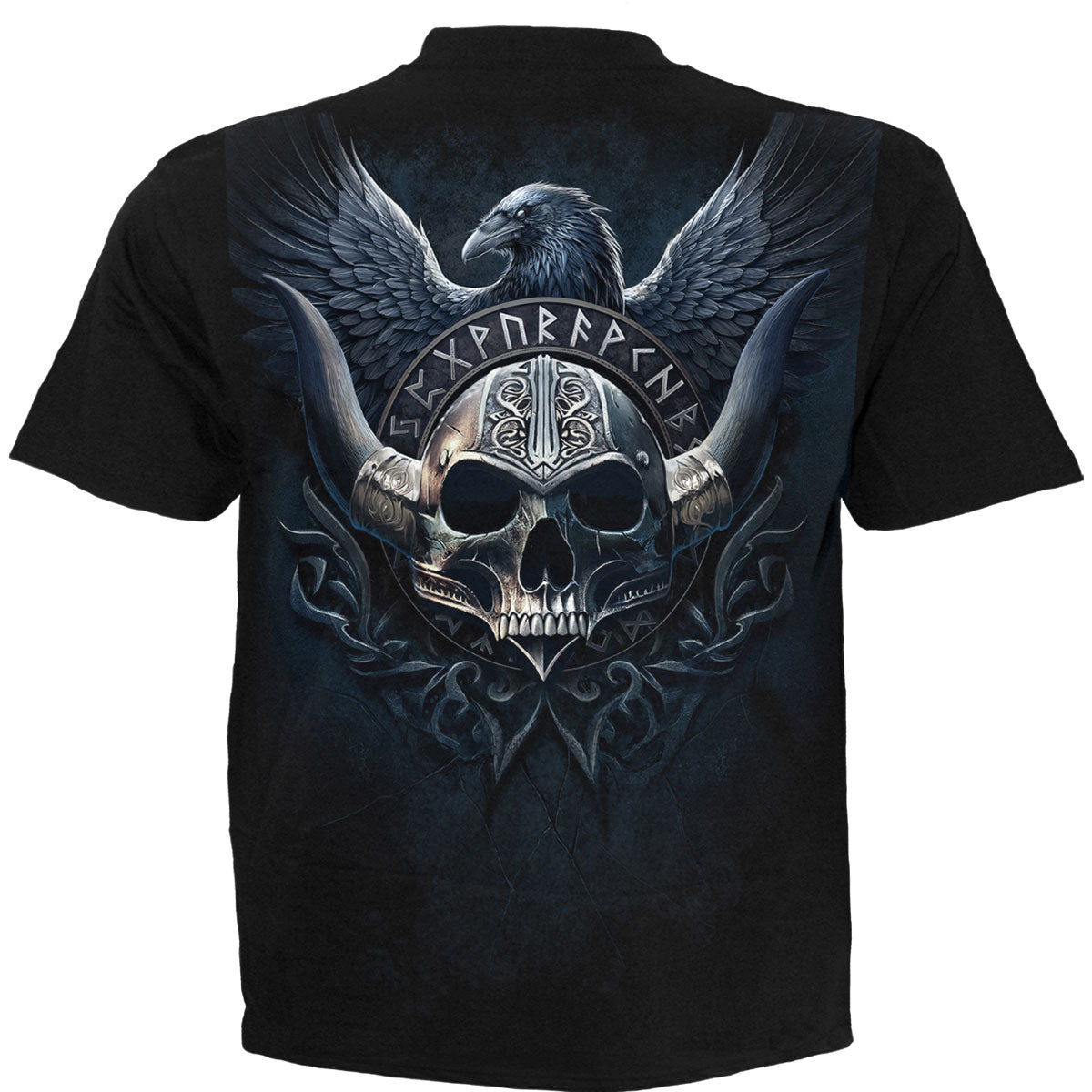 Spiral Unisex T-Shirt: Odin's Warrior (Black) (Back Print)