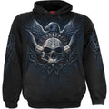 Spiral Unisex Pullover Hoodie: Odin's Warrior (Black) (Back & Sleeve Print)