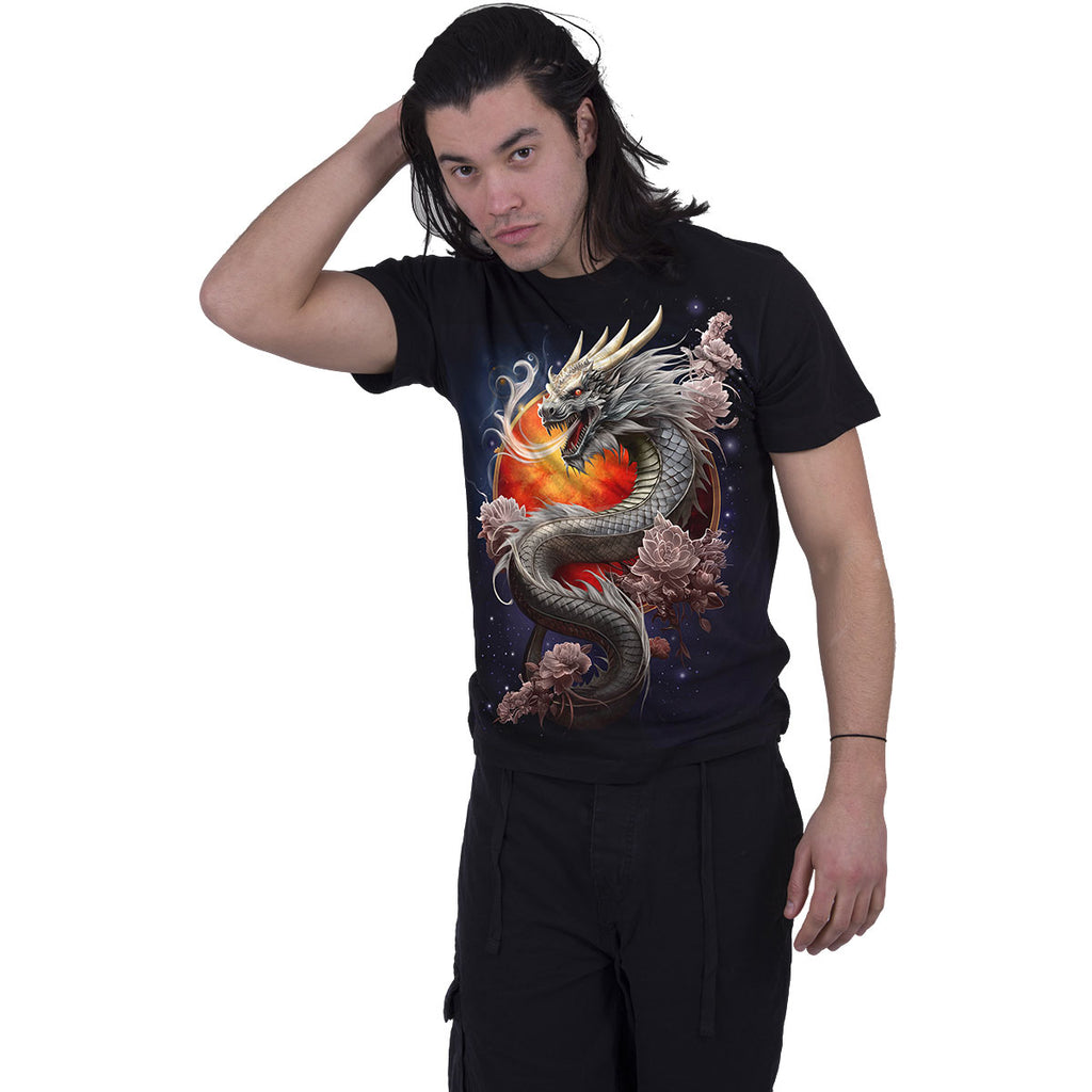 Spiral Unisex T-Shirt: Sun Dragon (Black)