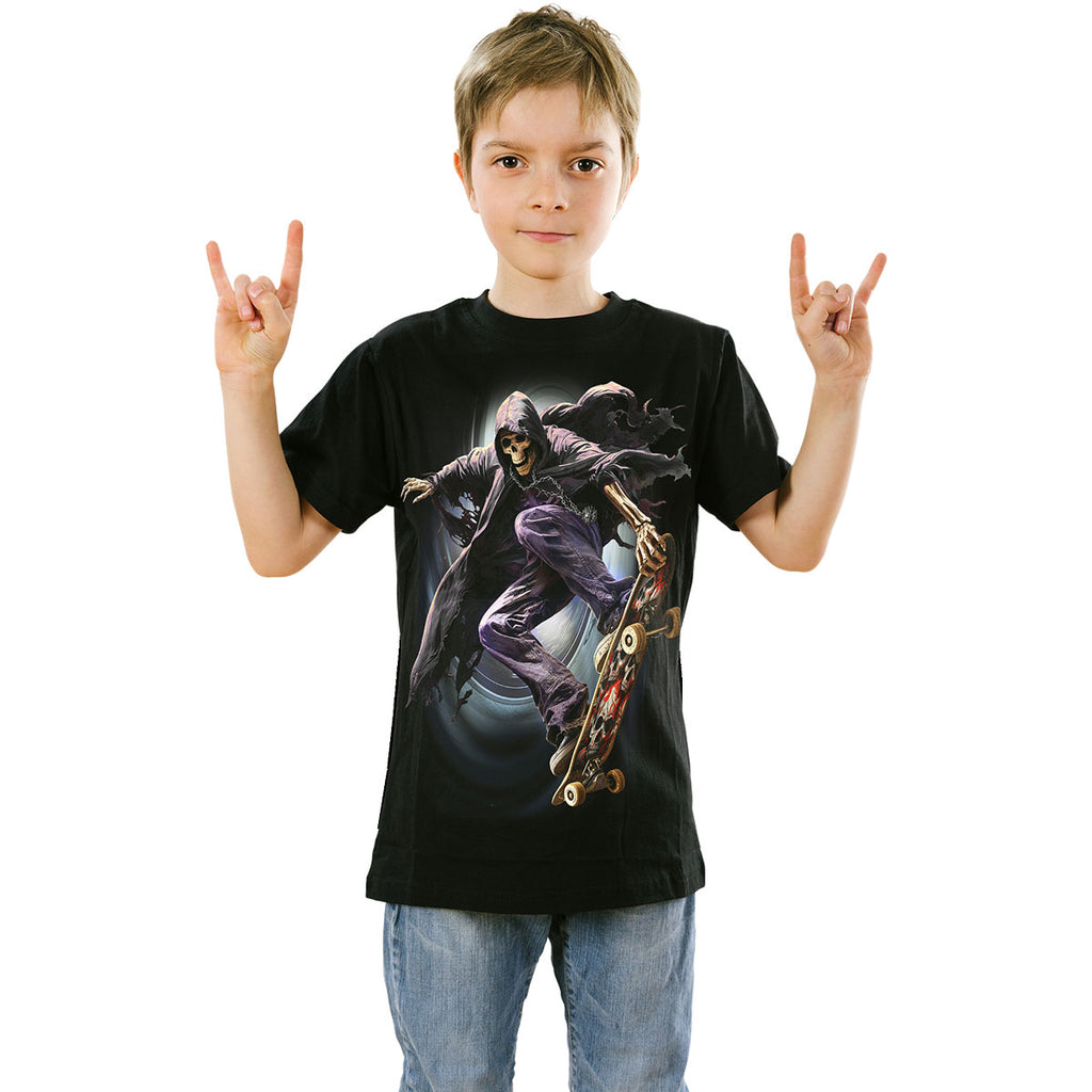 Spiral Kids T-Shirt: Soul Boarder (Black) (Back Print)