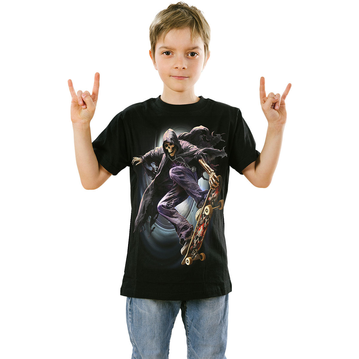 Spiral Kids T-Shirt: Soul Boarder (Black) (Back Print)
