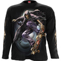 Spiral Unisex Long Sleeve T-Shirt: Soul Boarder (Black) (Back & Sleeve Print)