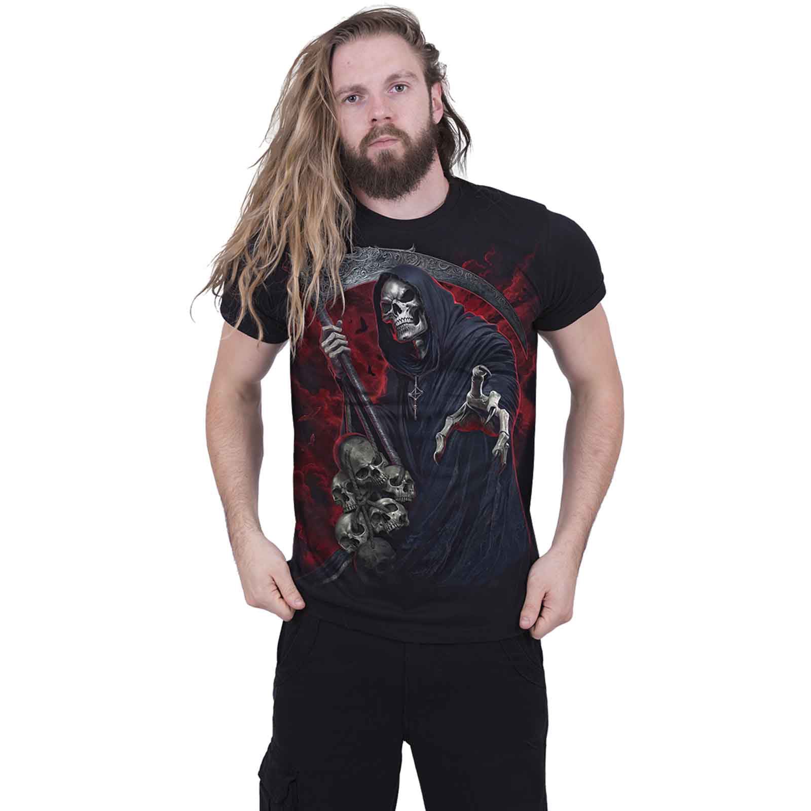 Spiral Unisex T-Shirt: Reaper Revenge (Black) (Back Print)