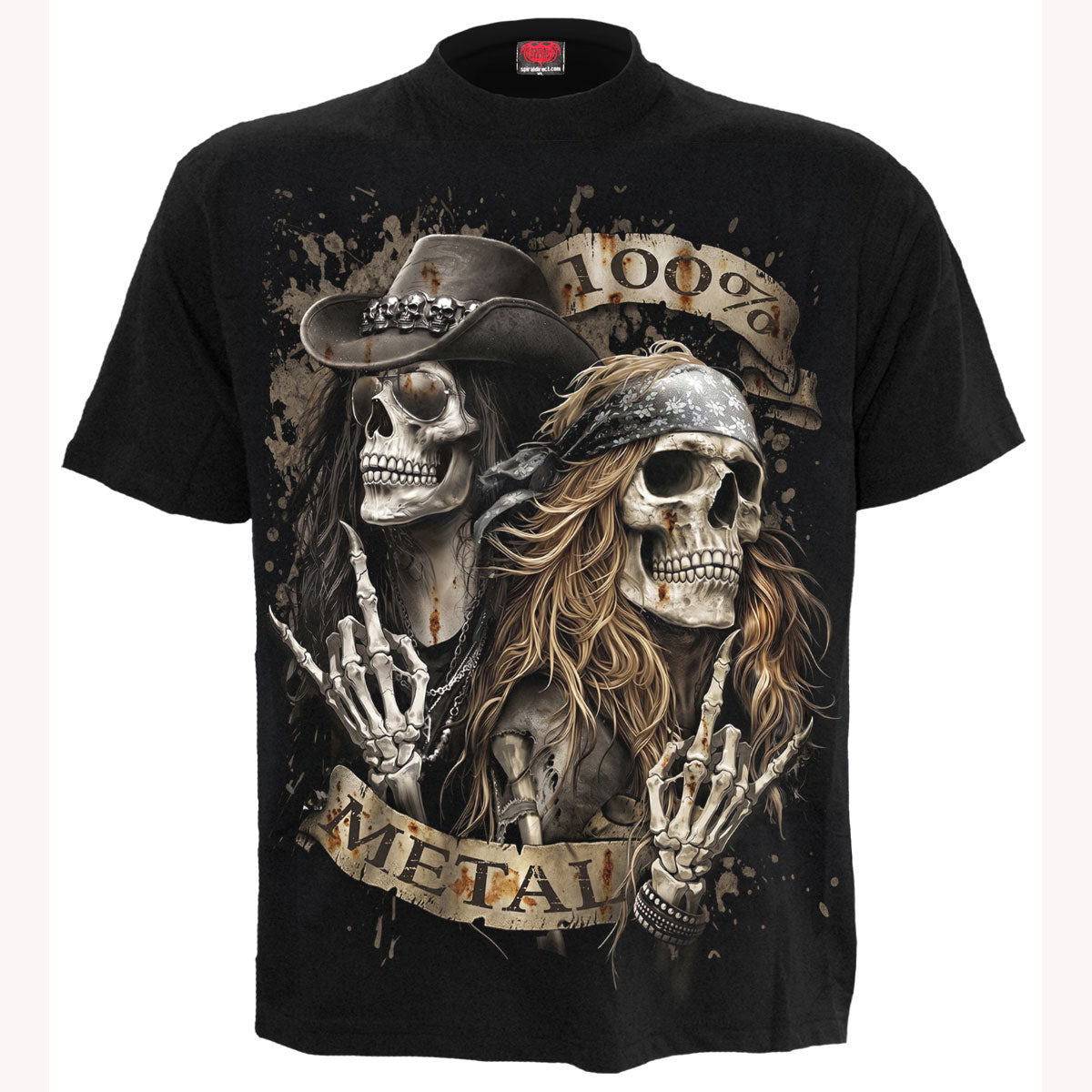 Spiral Unisex T-Shirt: Pure Metal (Black) (Back Print)