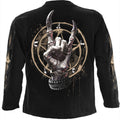 Spiral Unisex Long Sleeve T-Shirt: Pure Metal (Black) (Back & Sleeve Print)