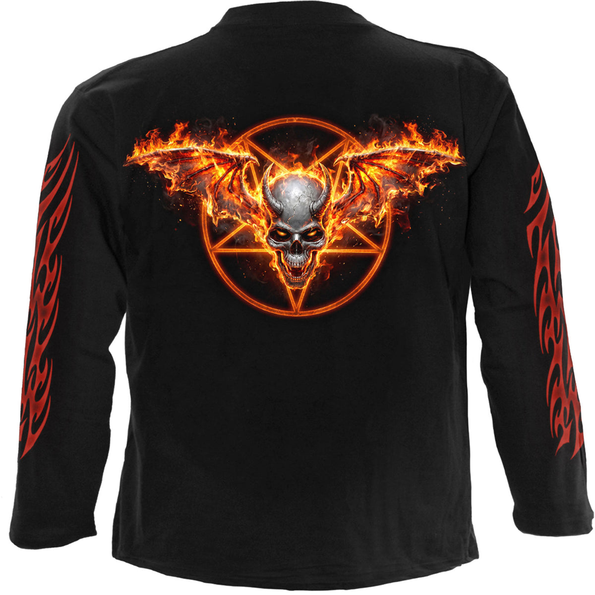 Spiral Unisex Long Sleeve T-Shirt: Skeletal Worship (Black) (Back & Sleeve Print) (MISSING PRICE)