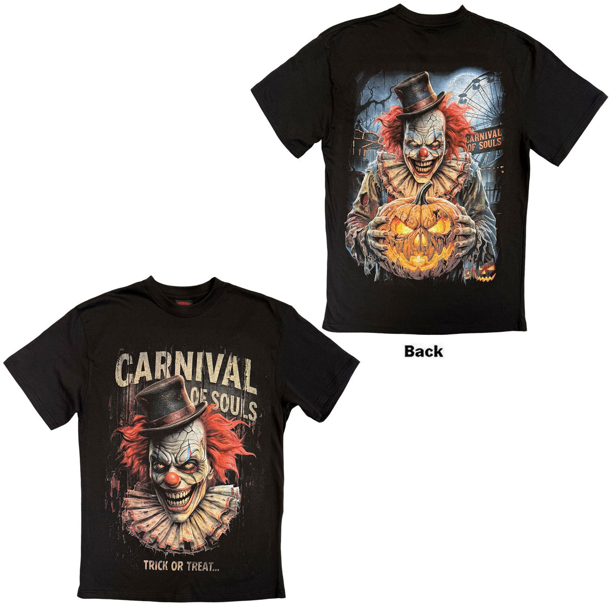 Spiral Unisex T-Shirt: Carnival of Souls (Black) (Back Print)