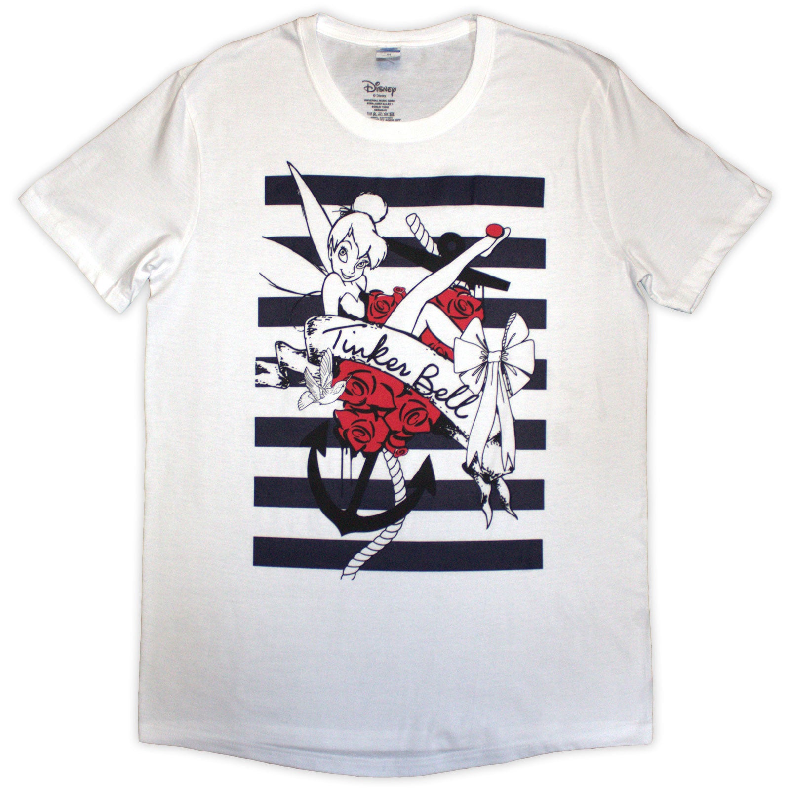 Disney Unisex T-Shirt: Tinker Bell Anchor (White)